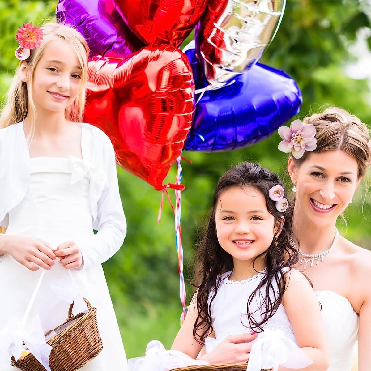 PALAY 21pcs Artificial Flower Hair Clips for Women, Chiffon Floral Hair Barrettes for Girls, Boho Assorted Headpiece Brooch Pin, Bridal Hair Accessories for Wedding Party Photography Gift PALAY 21pcs Artificial Flower Hair Clips for Women, Chiffon Floral Hair Barrettes for Girls, Boho Assorted Headpiece Brooch Pin, Bridal Hair Accessories for Wedding Party Photography Gift